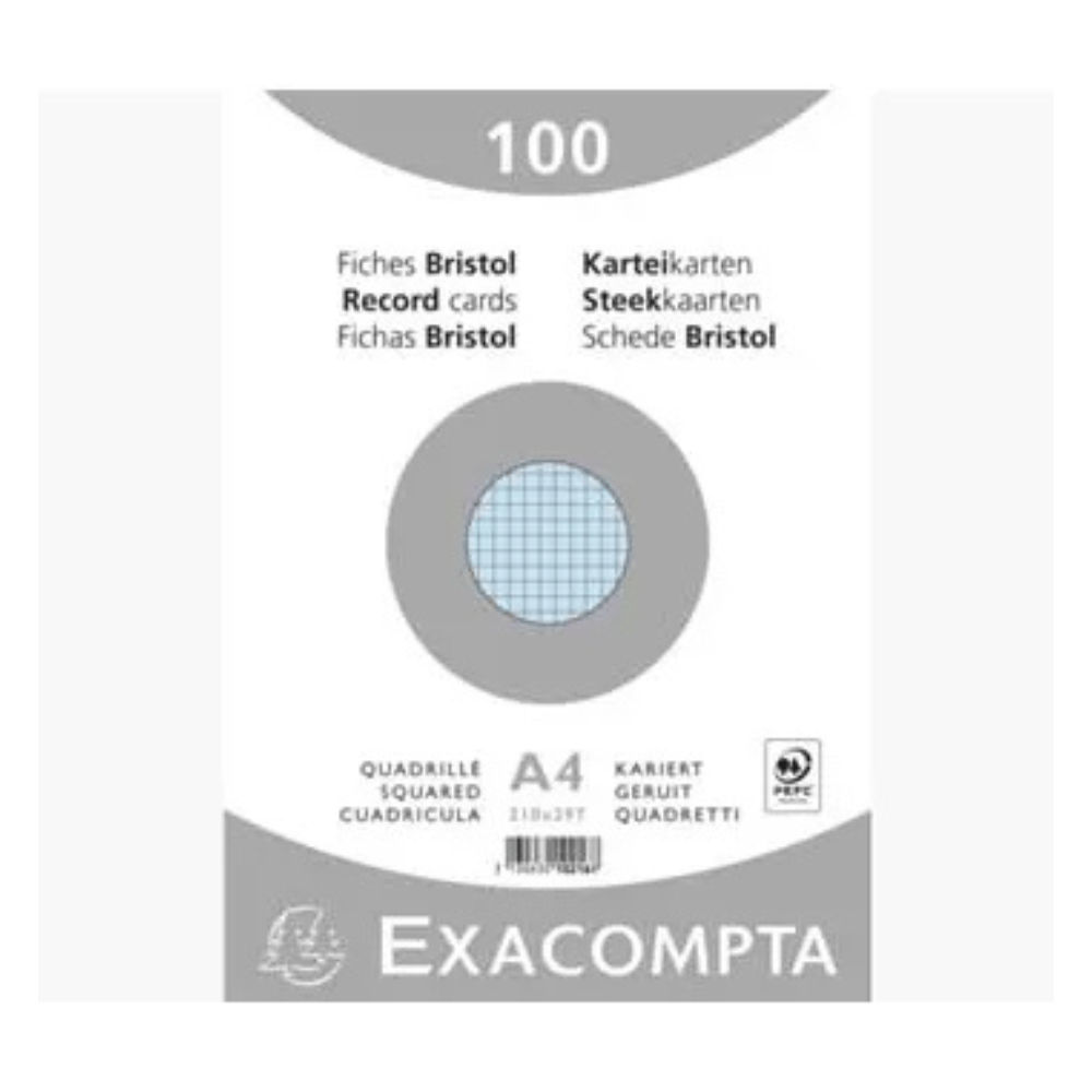 EXACOMPTA Fiches Exacompta A4 Bleues – Support Pratique pour Notes et Révisions