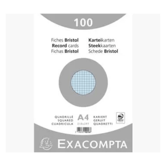 Fiches Exacompta A4 Bleues – Support Pratique pour Notes et Révisions — Alpha 55 Maroc