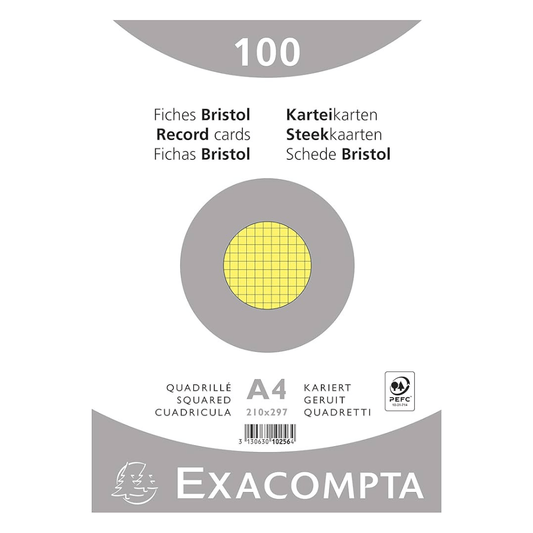 Fiches Exacompta A4 Jaunes – Support de Notes et Classement — Alpha 55 Maroc
