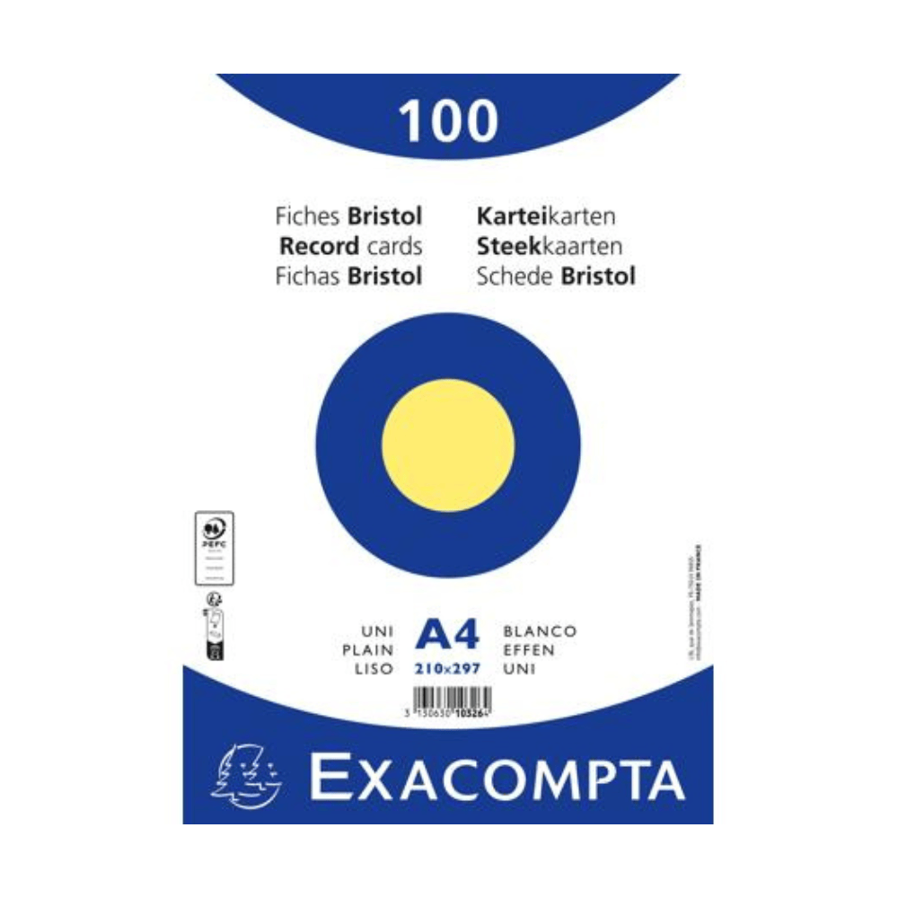 EXACOMPTA Fiches Exacompta A4 Jaunes – Support de Notes et Organisation