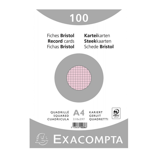 Fiches Exacompta A4 Roses – Support de Notes et Classement — Alpha 55 Maroc