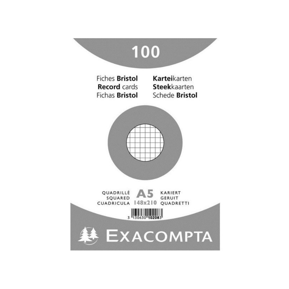 EXACOMPTA Lot de 100 Fiches Bristol – Support de Révision et Prise de Notes