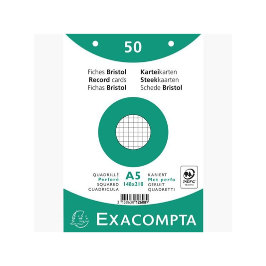 Lot de 50 Fiches Bristol Perforées – Support de Révision et Classement — Alpha 55 Maroc
