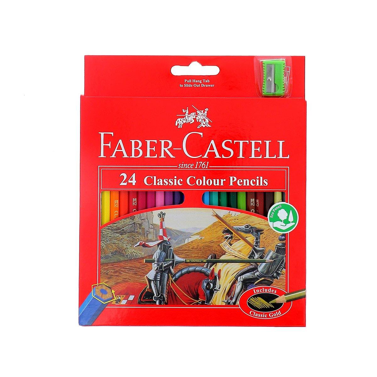 FABER-CASTELL Etui de 24 crayons de couleur FABER-CASTELL