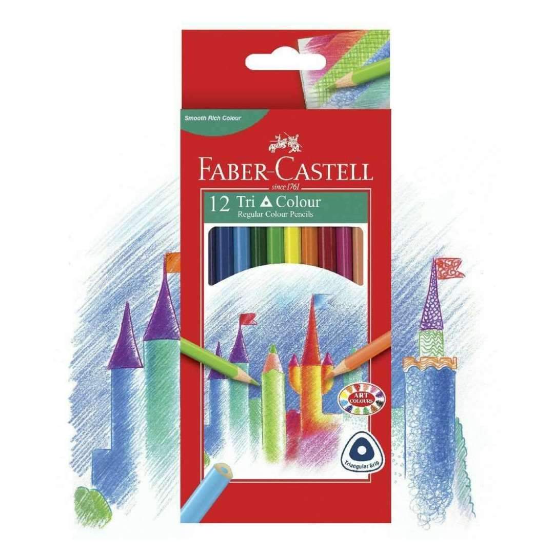 Faber-Castell FOURNITURES SCOLAIRES,COLORIAGE ET PEINTURE,Crayons de couleur Crayon couleur x12 tri