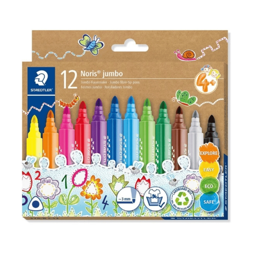 FABER-CASTELL Lot de 12 Feutres STAEDTLER Noris Junior Jumbo 3 mm