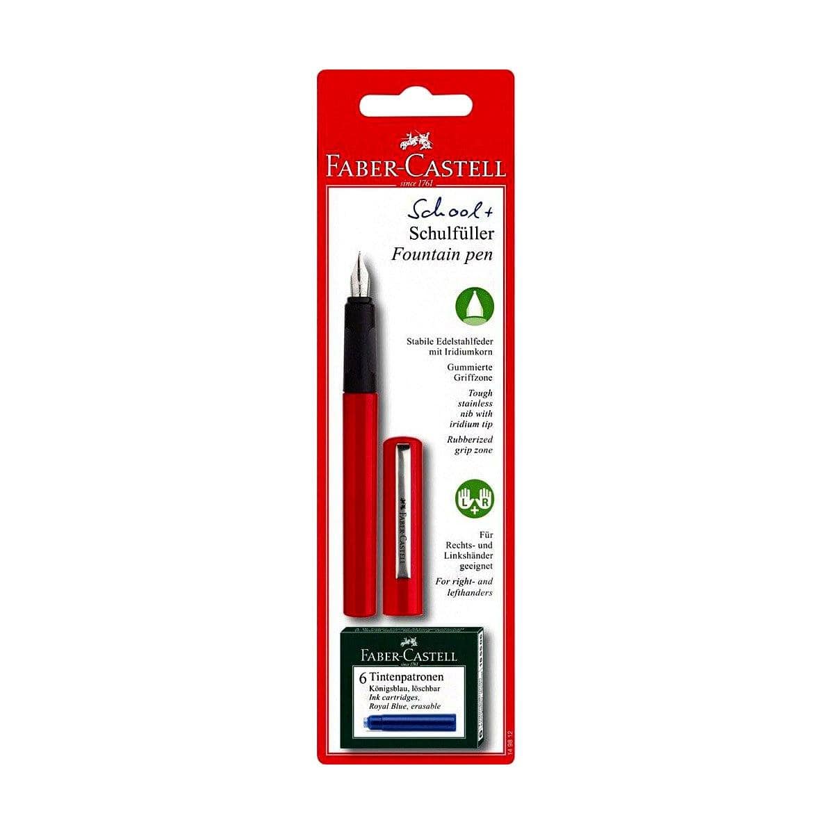 FABER-CASTELL Rouge Stylo plume avec cartouches FABER-CASTELL