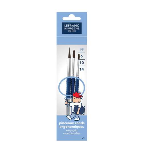 LEFRANC & BOURGEOIS Set de 3 Pinceaux Pointus Grippy Lefranc Bourgeois