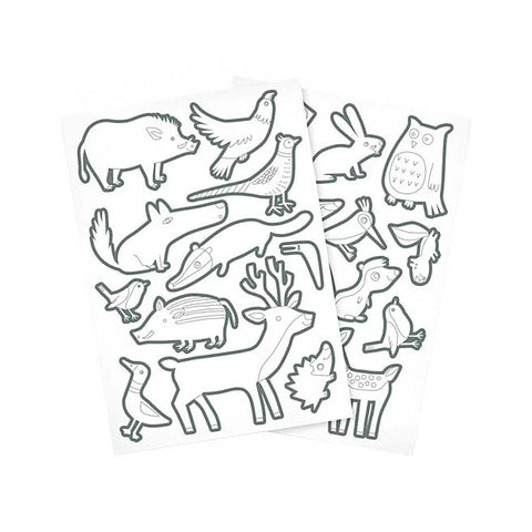 MAILDOR Pochette de 66 gommettes repositionnables à
 colorier Maildor - animaux de la forêt