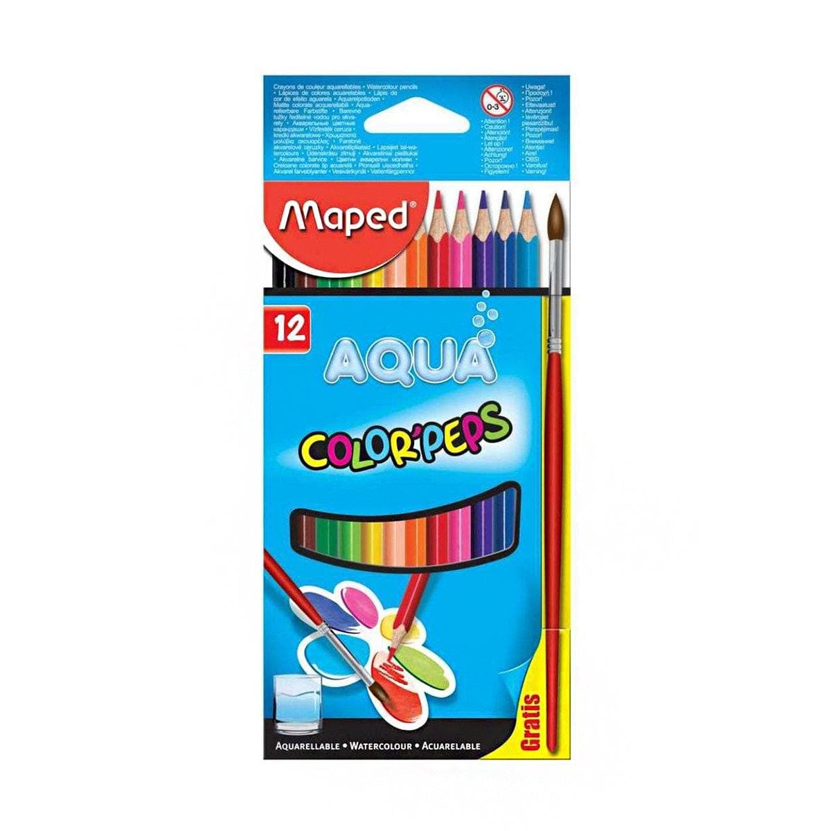 Maped Etui de 12 crayons Color'Peps Aqua de MAPED