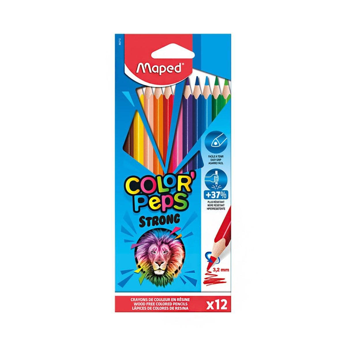 Etui de 12 crayons Color'Peps Strong de MAPED
