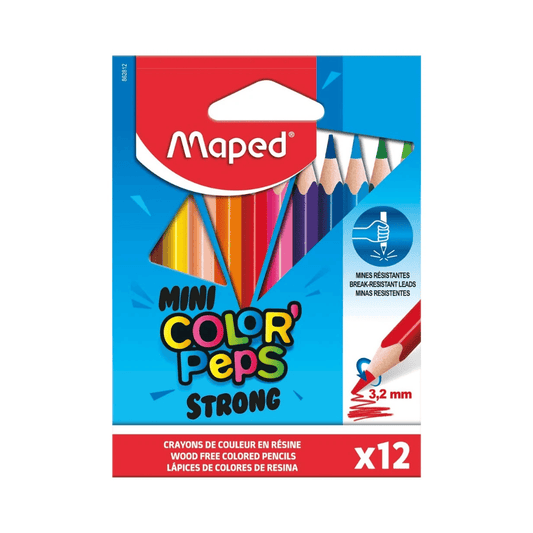 Maped Lot de 12 Crayons Couleur Color’Peps Mini Strong