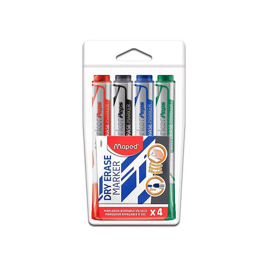 Maped Lot de 4 marqueurs permanents avec pointe ogive de MAPED