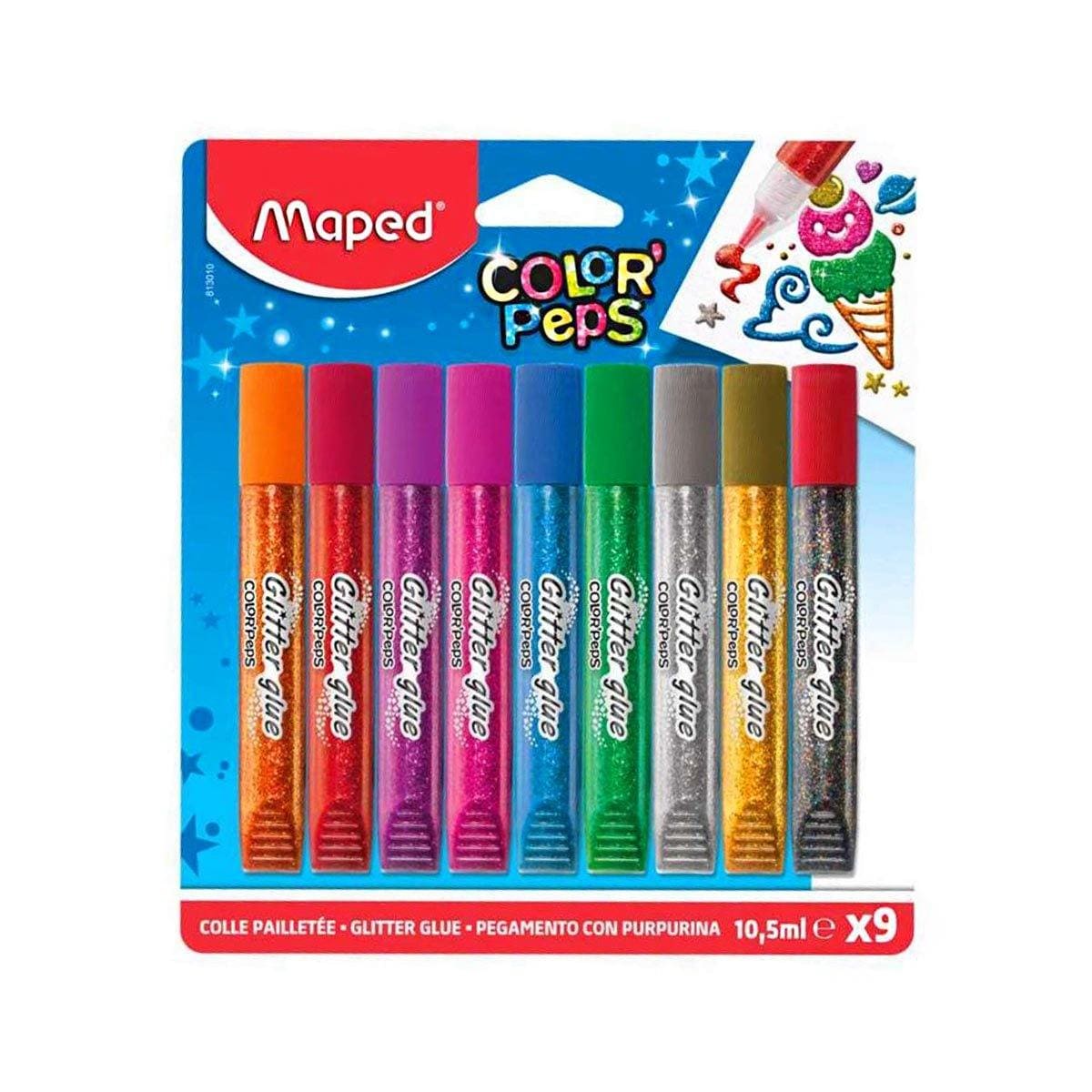 Maped Lot de 9 colles pailletées de MAPED