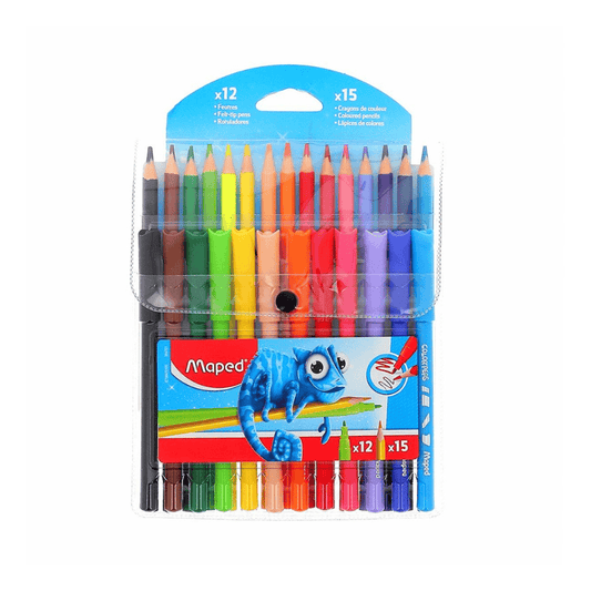 Maped Pochette Combo Océan Maped 12 Feutres & 15 Crayons