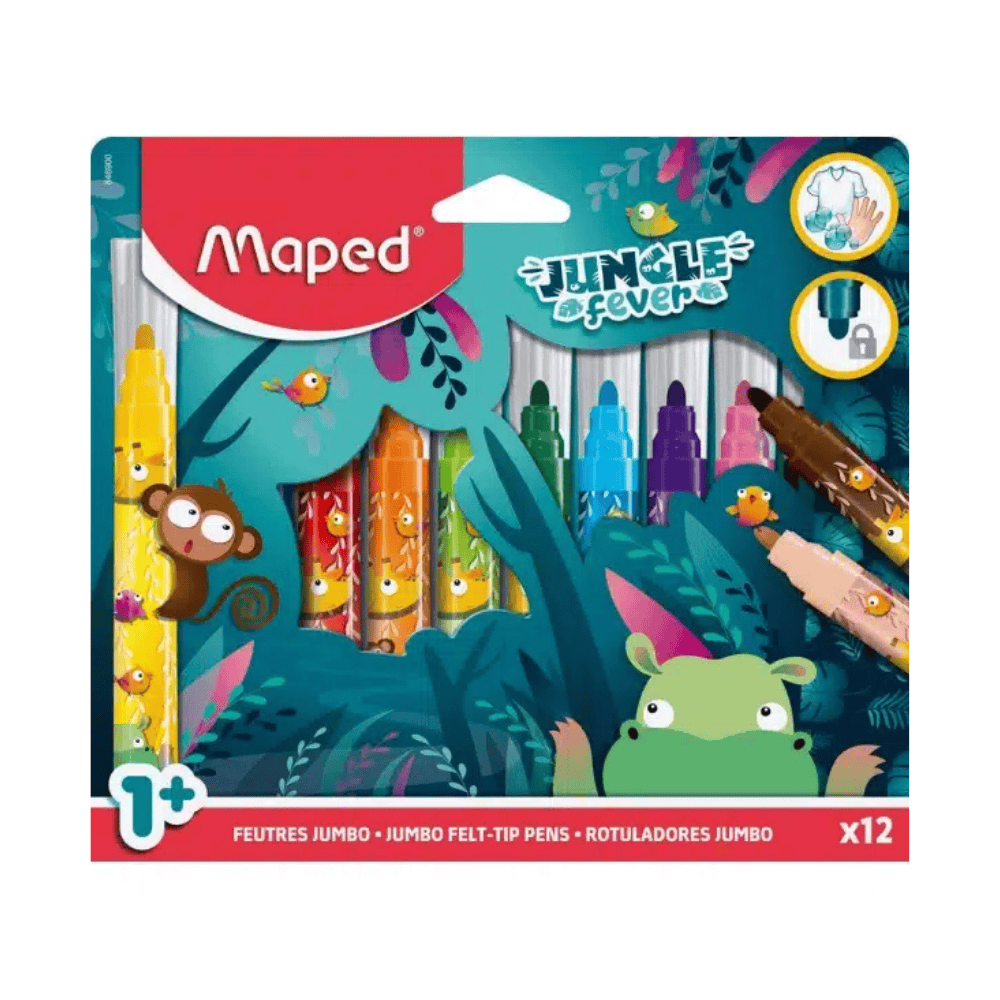 Maped Set de 12 Feutres Jumbo Jungle Fever Maped