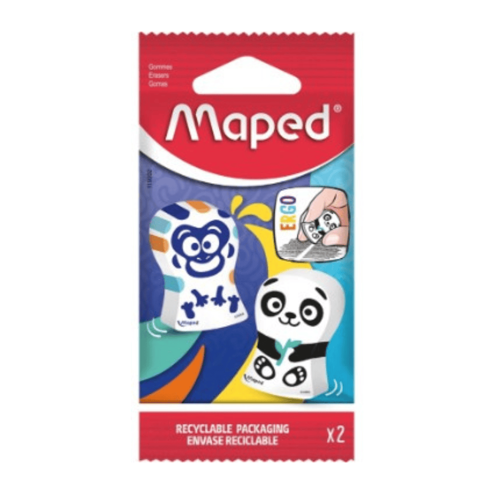 Maped Set de 2 Gommes Ergo Fun Multicolore Maped