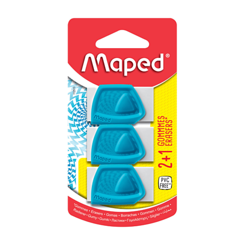 Maped Set de 3 Gommes Maped Precision Blister École