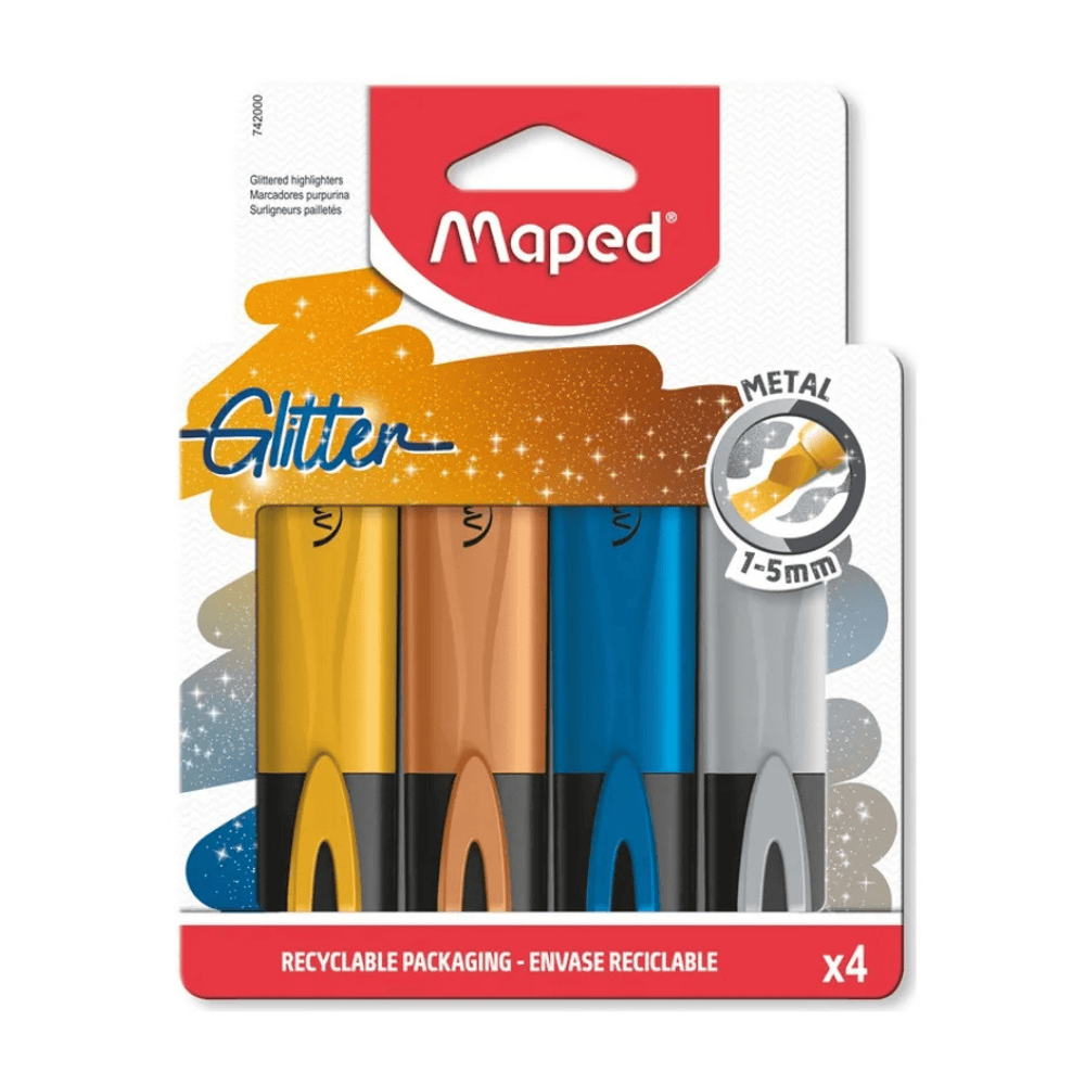 Maped Set de 4 Surligneurs Classic Métallisés Maped