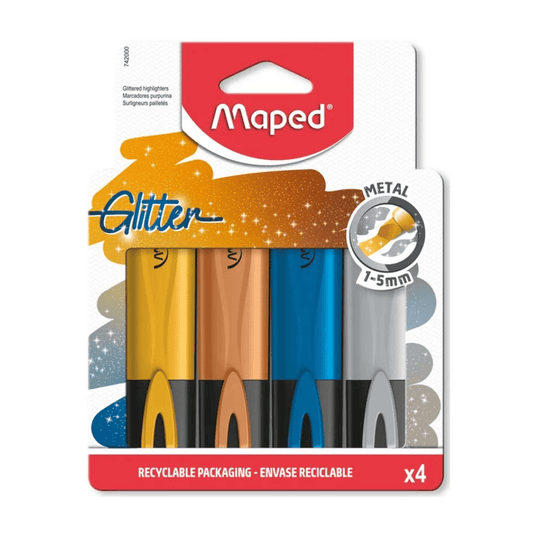 Maped Set de 4 Surligneurs Classic Métallisés Maped