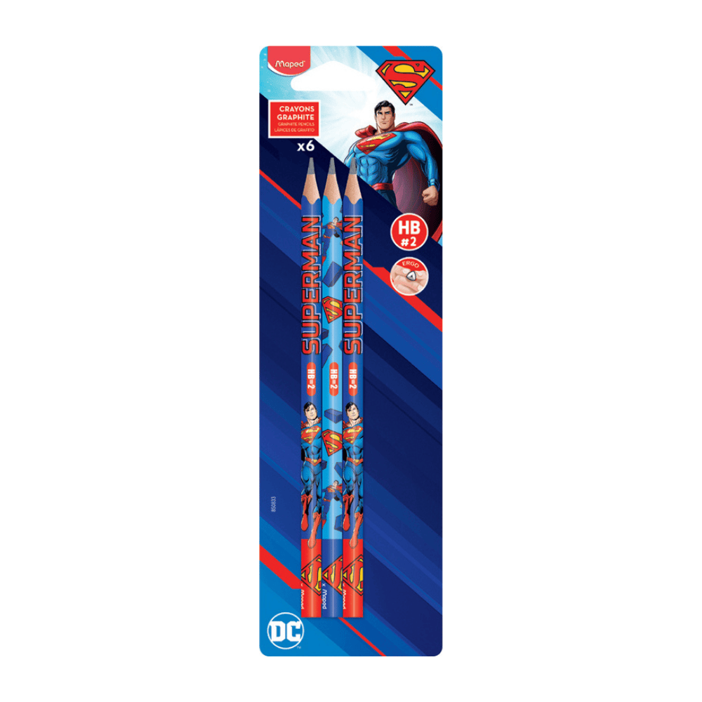 Maped Set de 6 Crayons Graphite HB Superman Maped
