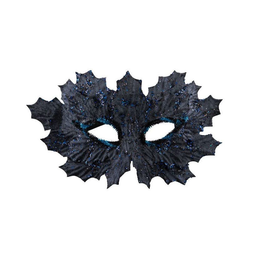 MASQUE Bleu Masque Venise pailleté avec feuilles
