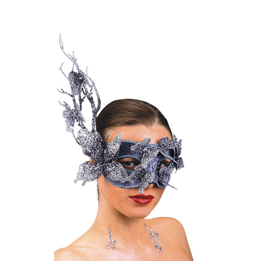 MASQUE Gris Masque Venise papillon avec paillettes