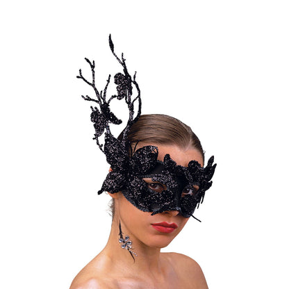 MASQUE Noir Masque Venise papillon avec paillettes