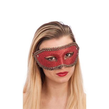 MASQUE Rouge Masque loup avec paillettes et contour