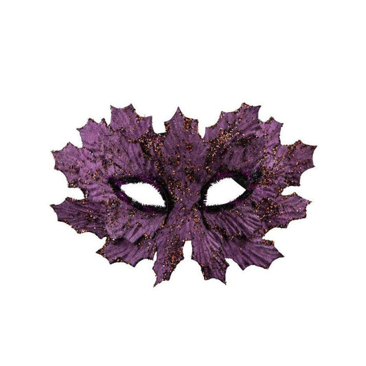 MASQUE Violet Masque Venise pailleté avec feuilles
