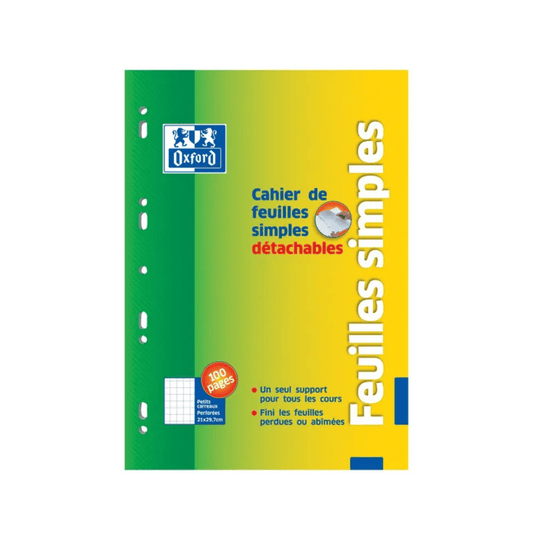 Bloc Feuillets Oxford A4 100 Pages 5x5 90 g — Alpha 55 Maroc