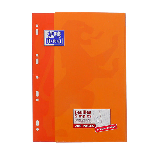 OXFORD Feuillets mobiles 21x29,7 cm 200p Q.5x5 de OXFORD
