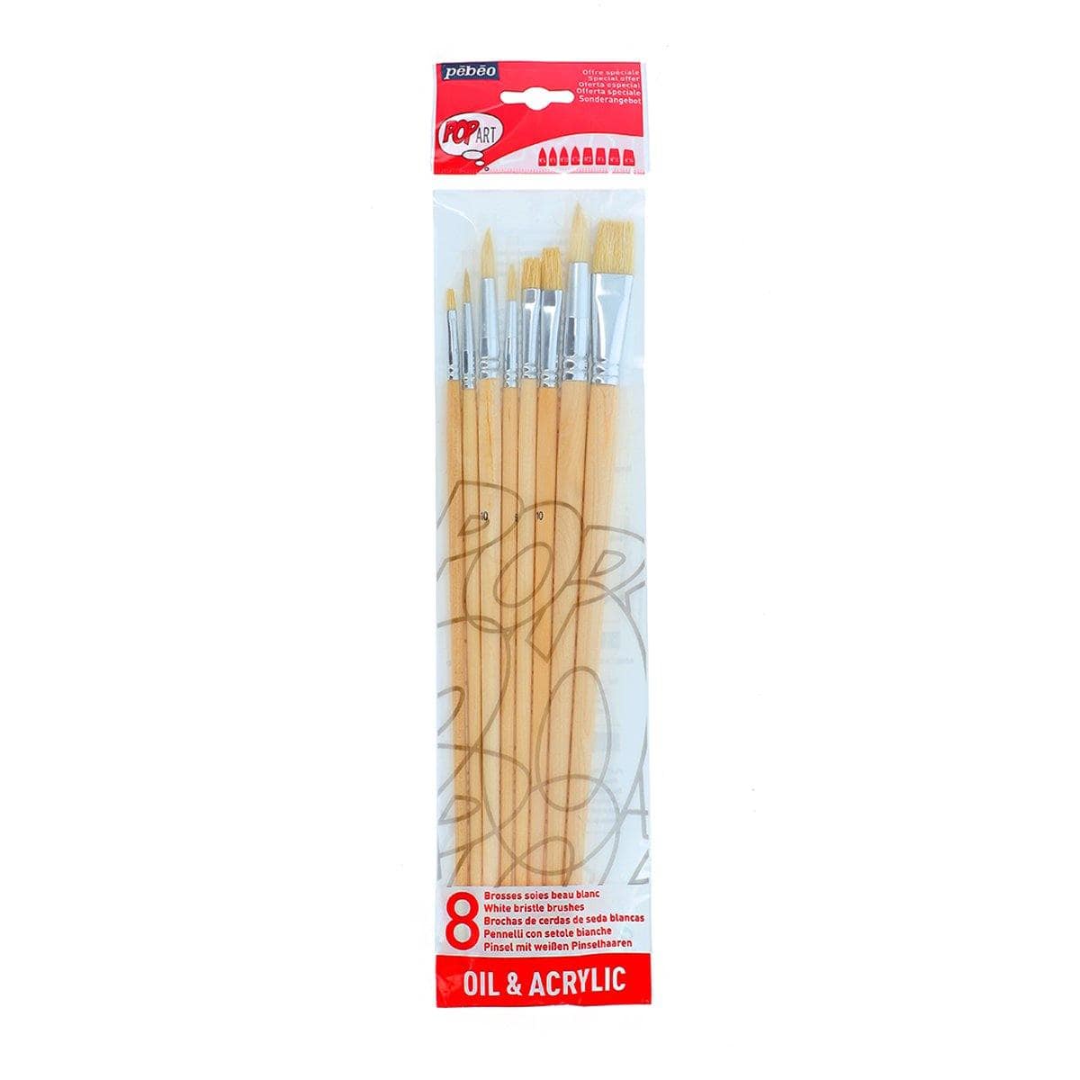 PEBEO Etui de 8 pinceaux Brosses soies de PEBEO