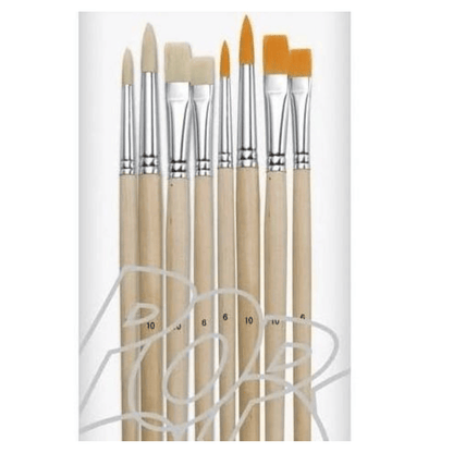 PEBEO Pébéo Set de 8 Pinceaux Polyamide et Soie – Peinture & Loisirs Créatifs