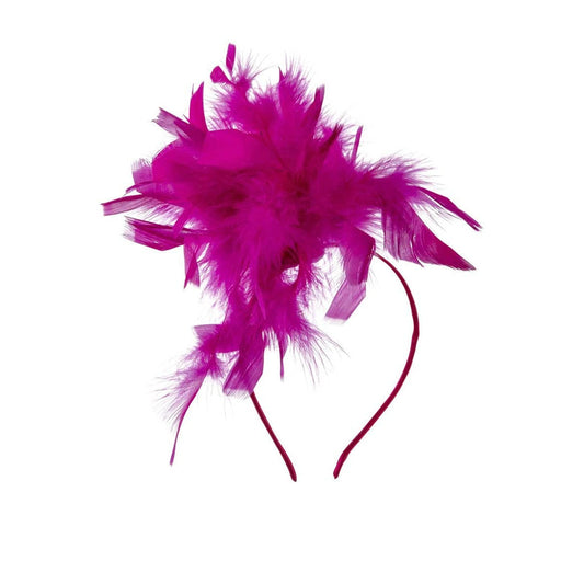 SERRE TETE Fuschia Bandeau avec plumes