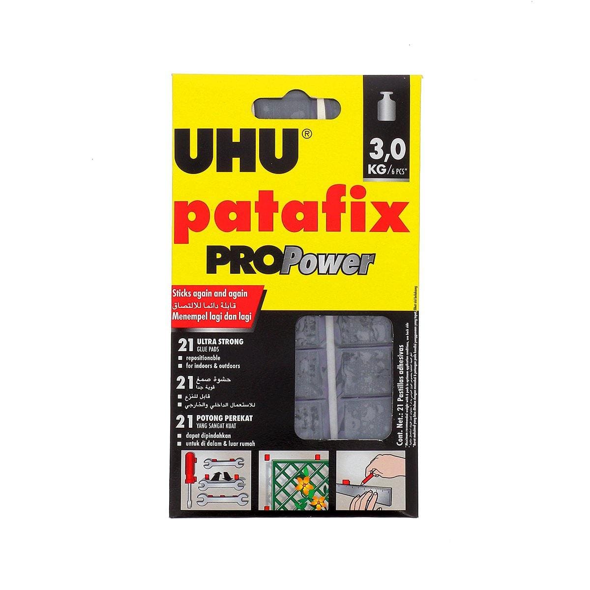 Lot de 21 pastilles noires Patafix Pro Power de UHU