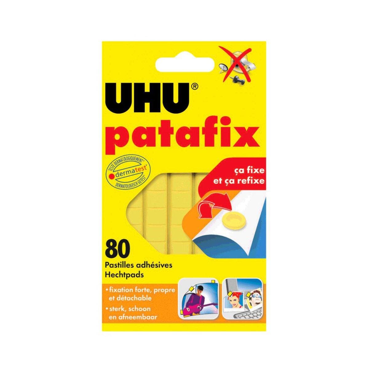 UHU Lot de 80 pastilles jaunes Patafix de UHU