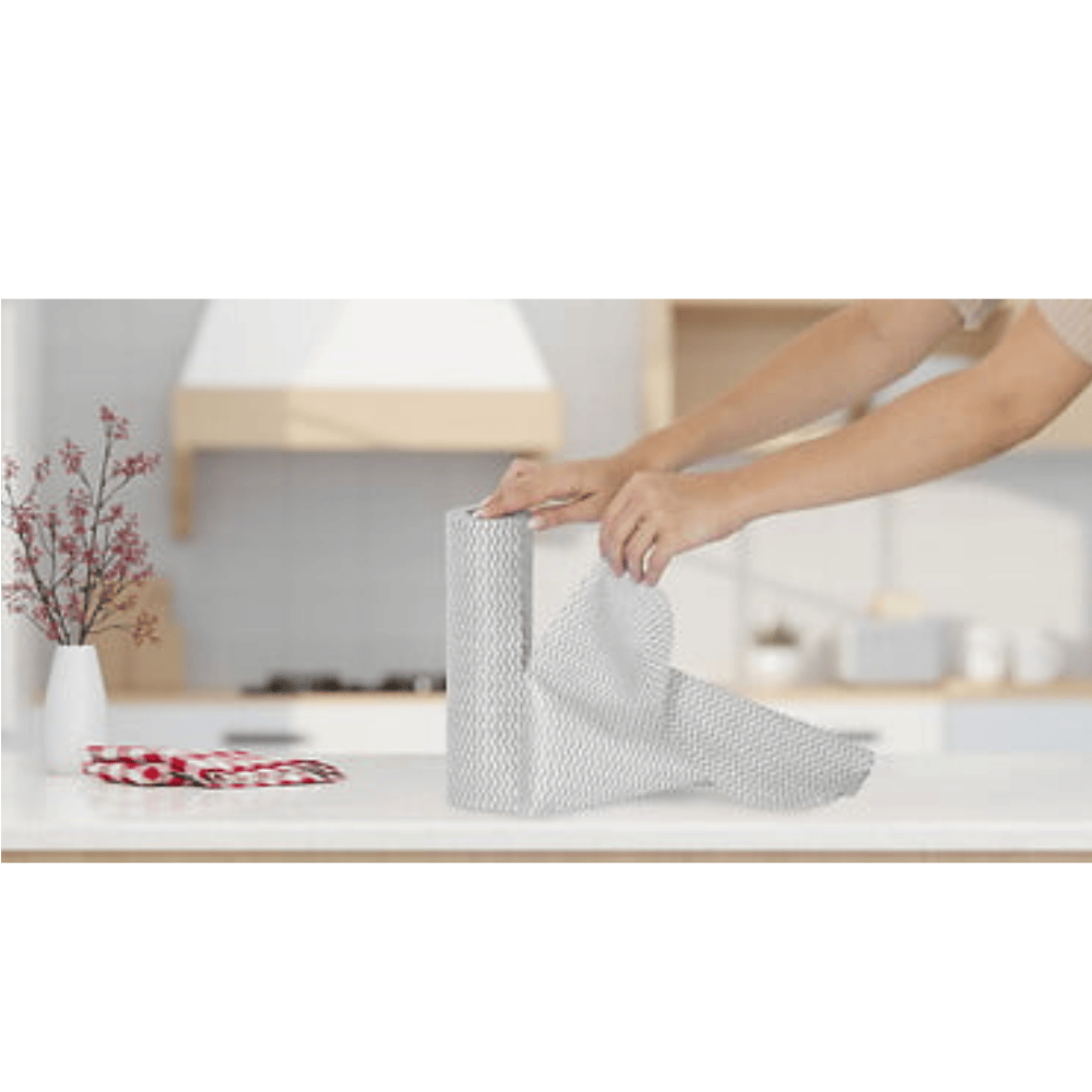 URBAN LIVING Rouleau 40 chiffons lavettes en polyester gris