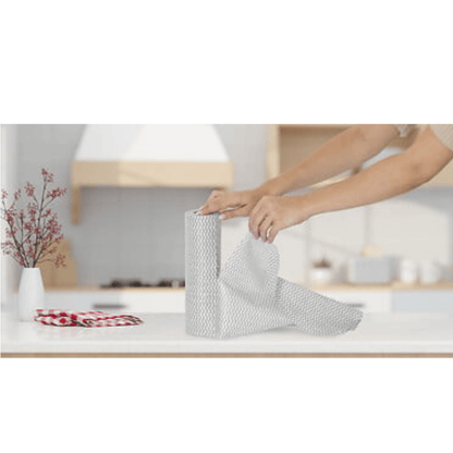 URBAN LIVING Rouleau 40 chiffons lavettes en polyester gris