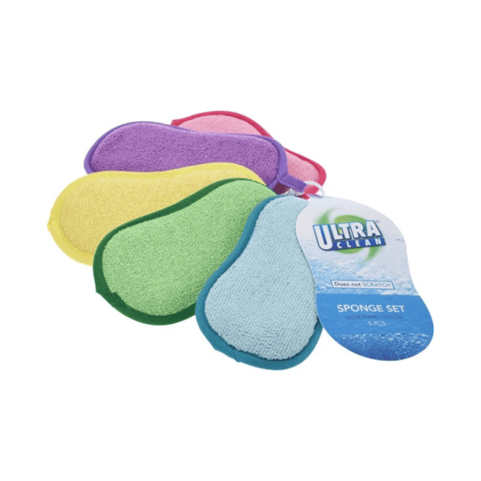 URBAN LIVING Set de 5 éponges microfibre nylon nettoyage